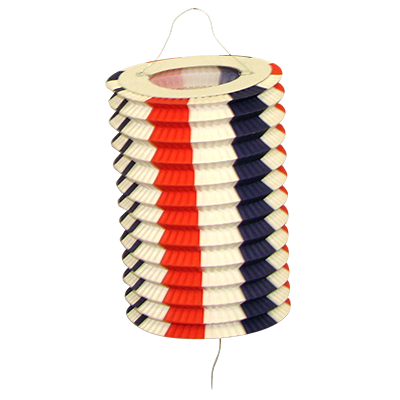 www.feux-artifice-collectivites.fr - douzaine de lampions cylindrique tricolore 16 cm